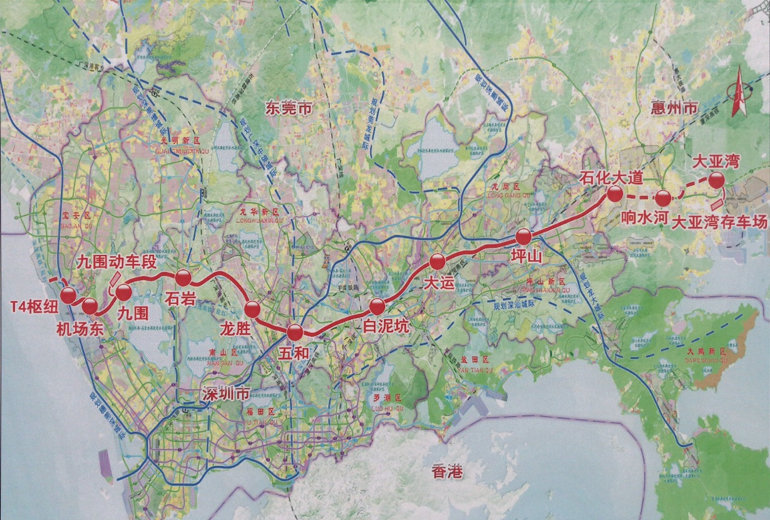 新闻中心 综合其他 深汕高铁规划图 深大城际 :线路起自深圳市宝安